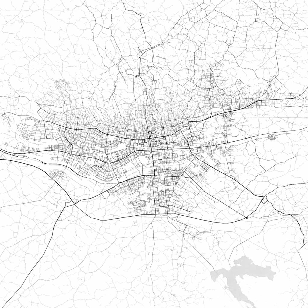 Zagreb — stilizirana karta ulica